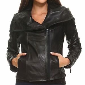 Michael Kors Asymmetrical Moto Leather Jacket